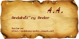 Andaházy Andor névjegykártya